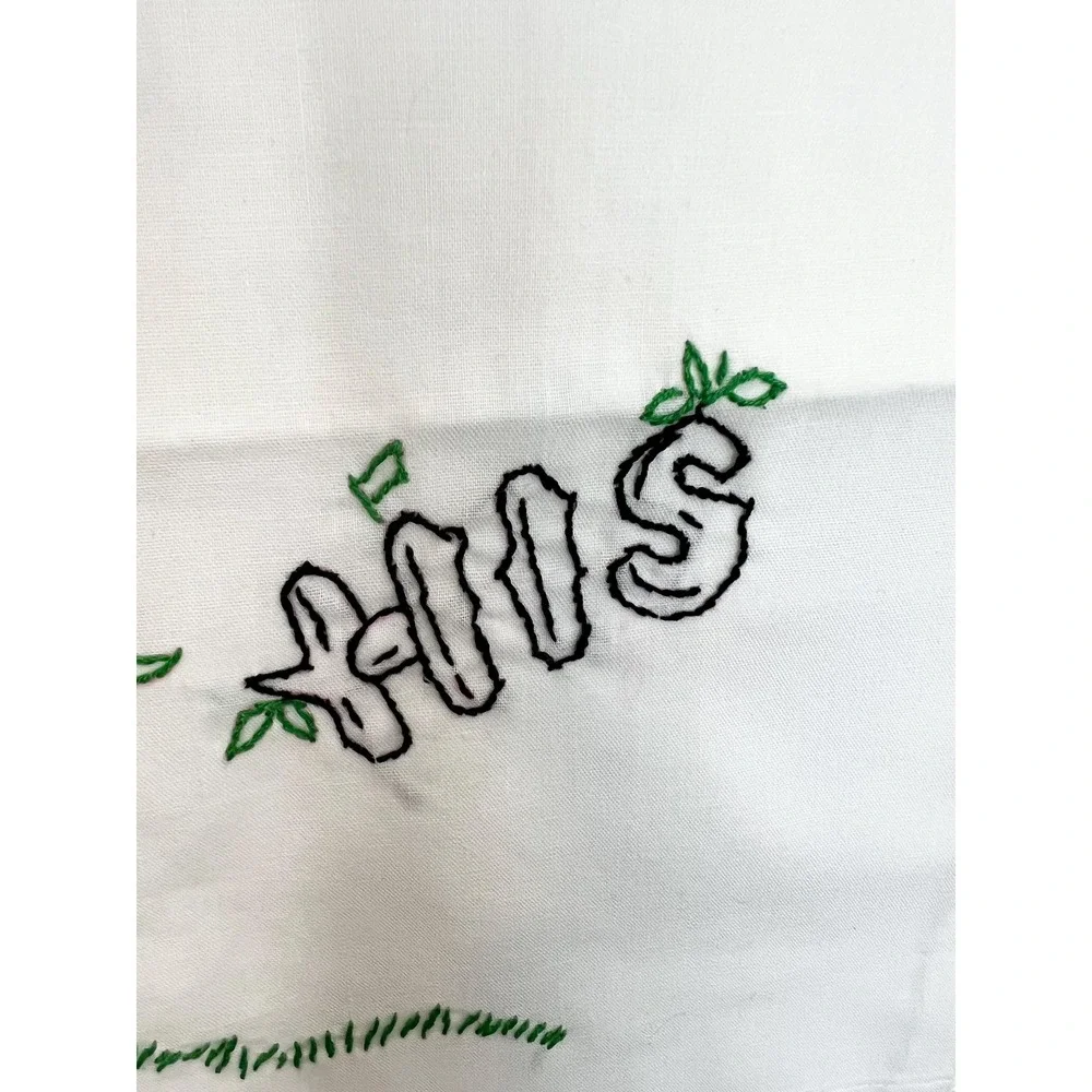 Vintage Embroidered pillowcases His Hers caveman‎ cavewoman Prehistoric stitched
